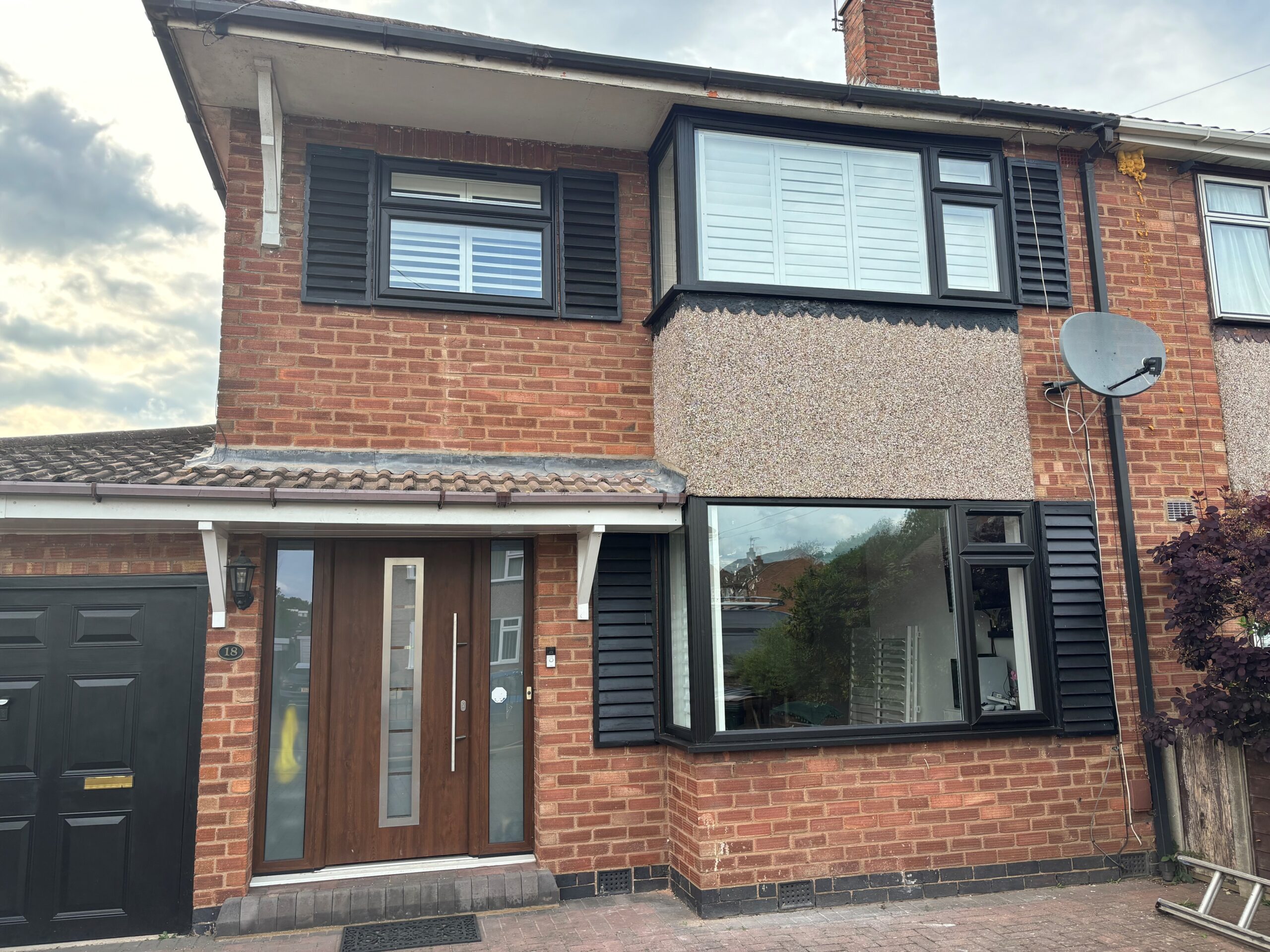 Black on White uPVC windows installed by Eco Windows
