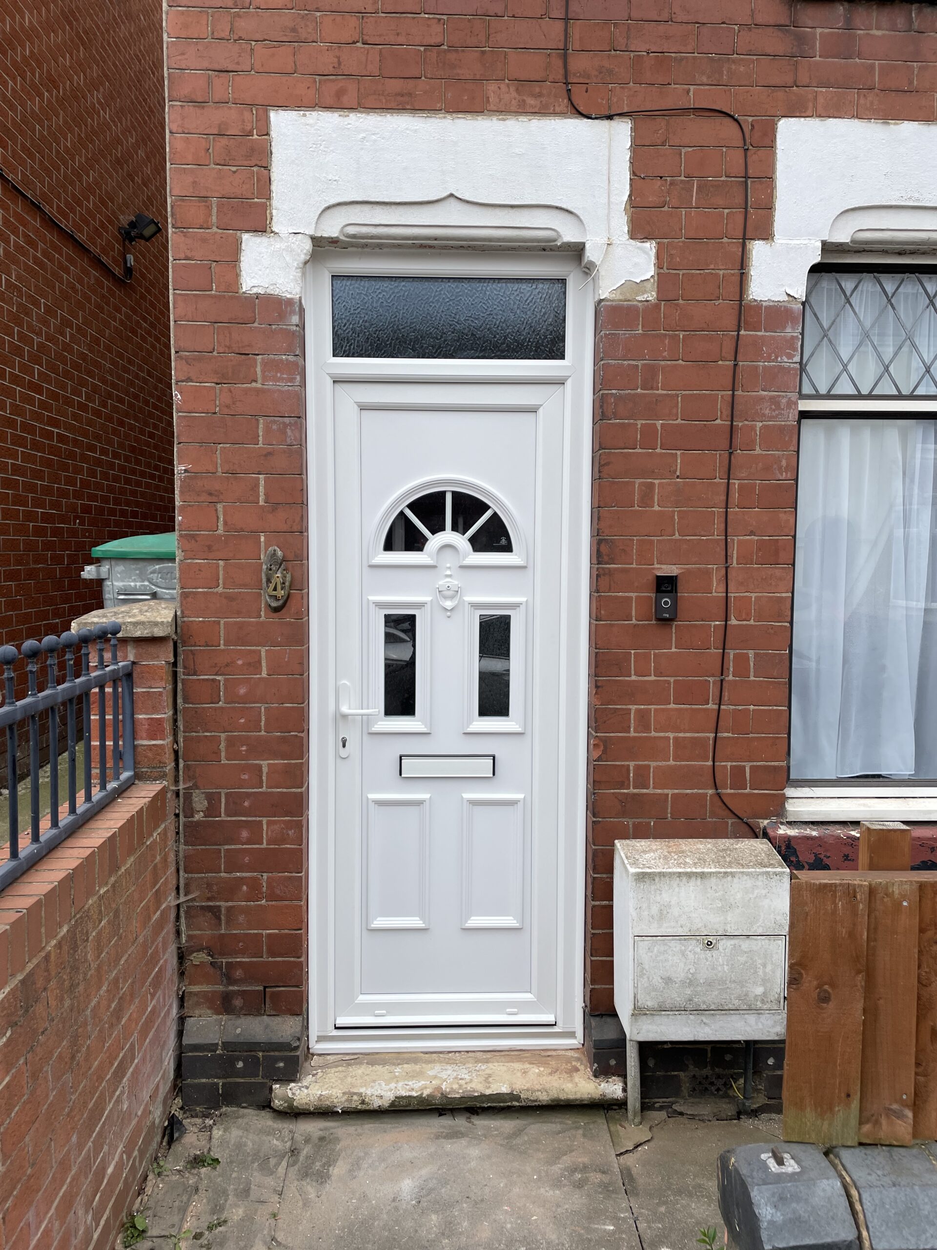 White uPVC panel door installed by Eco Windows